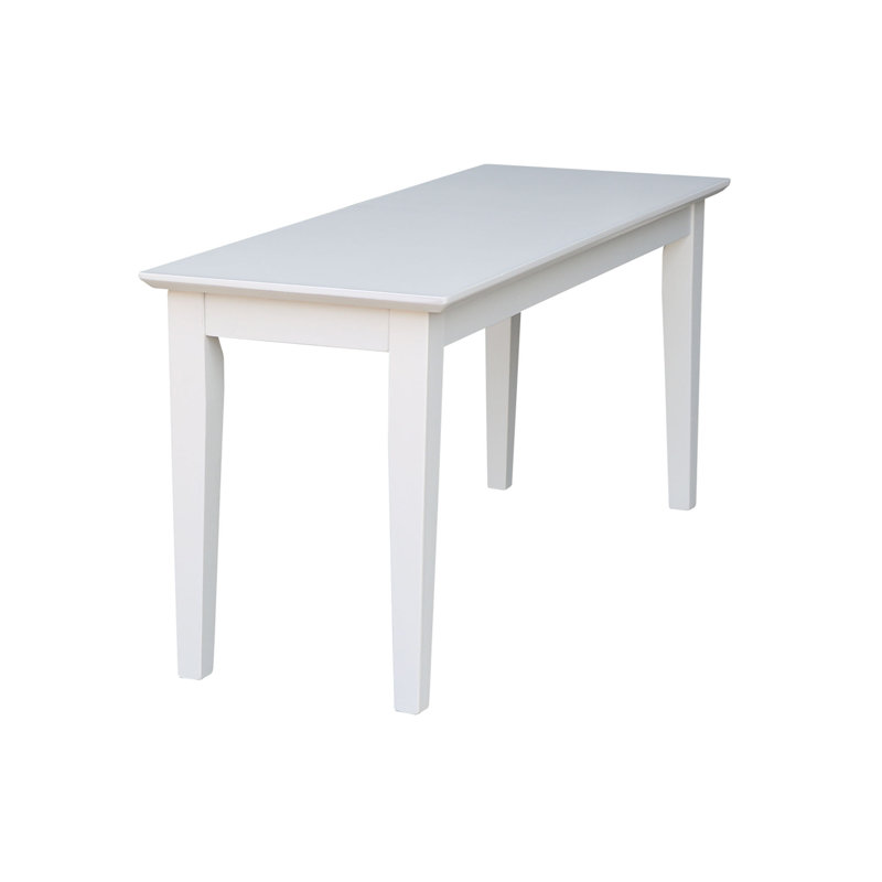 Banc en bois massif Bethanni, Blanc