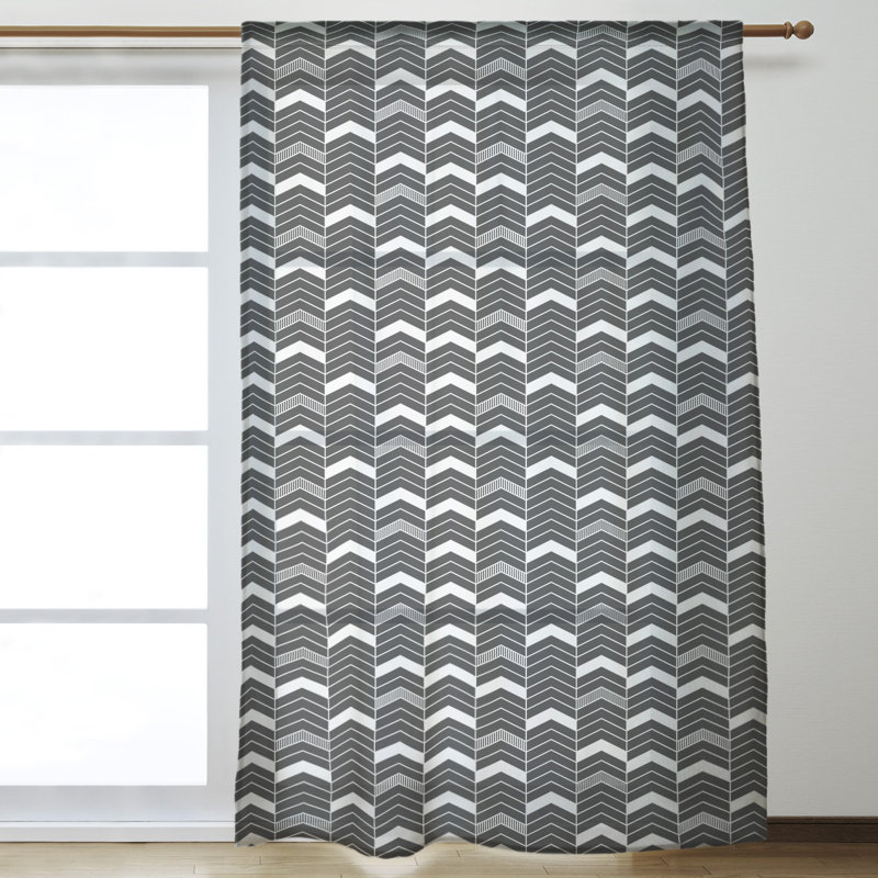 Stephenie Sheer Curtain Single Panel, Black