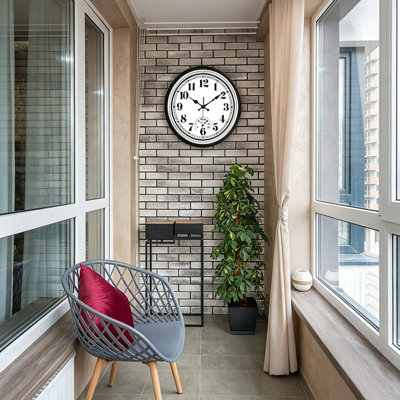 Horloge murale rétro 12 "argentée