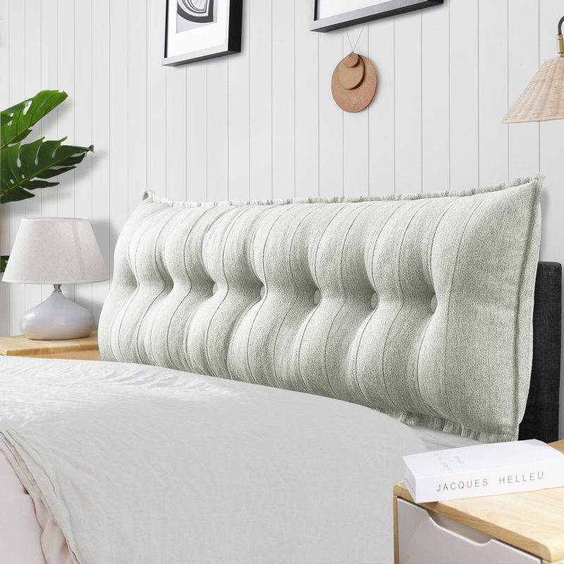 Sit-up Back Comfort Button Tufted Decorative Headboard Back Support Throw Pillow, Accent Body Pillow for Side Sleepers