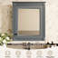 Armoire de salle de bain avec miroir mural 24 po x 27 po, décor moderne gris et tablette réglable pour rangement de 27 po, fonctionnalité montée