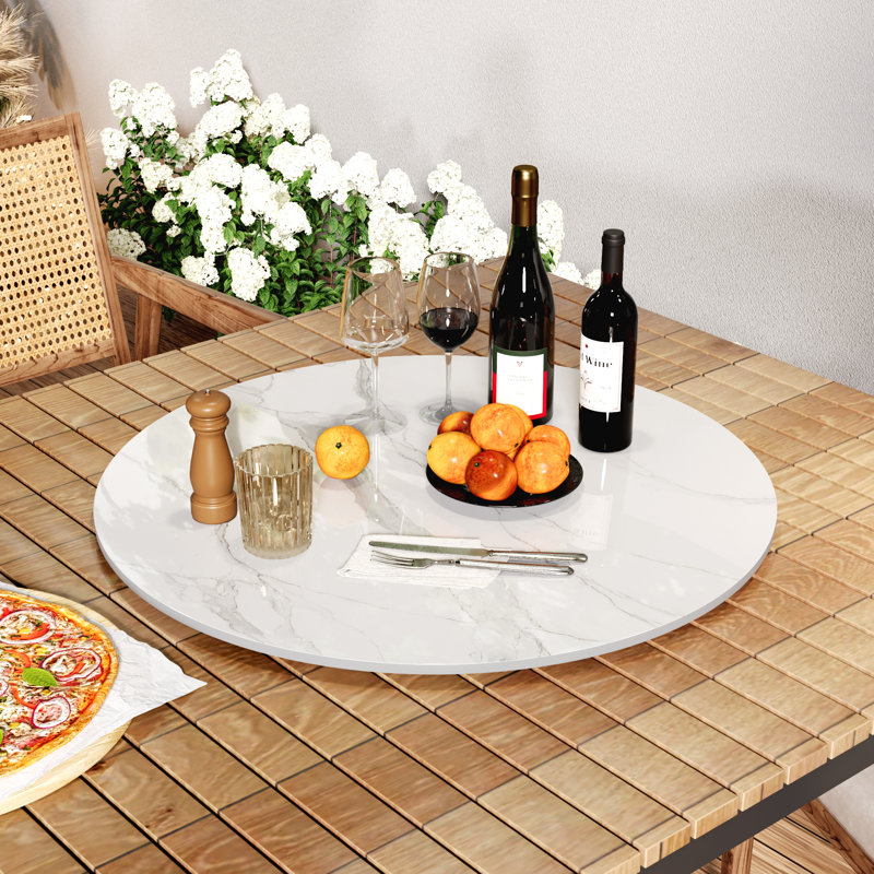 Plateau tournant Otelia Sintered Stone (table non incluse), Blanc, 0.47" H x 31.5" W x 31.5" D