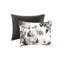 Édredon simple / simple TG - motif floral, literie lavable à la machine à motif floral noir et blanc, coussins
