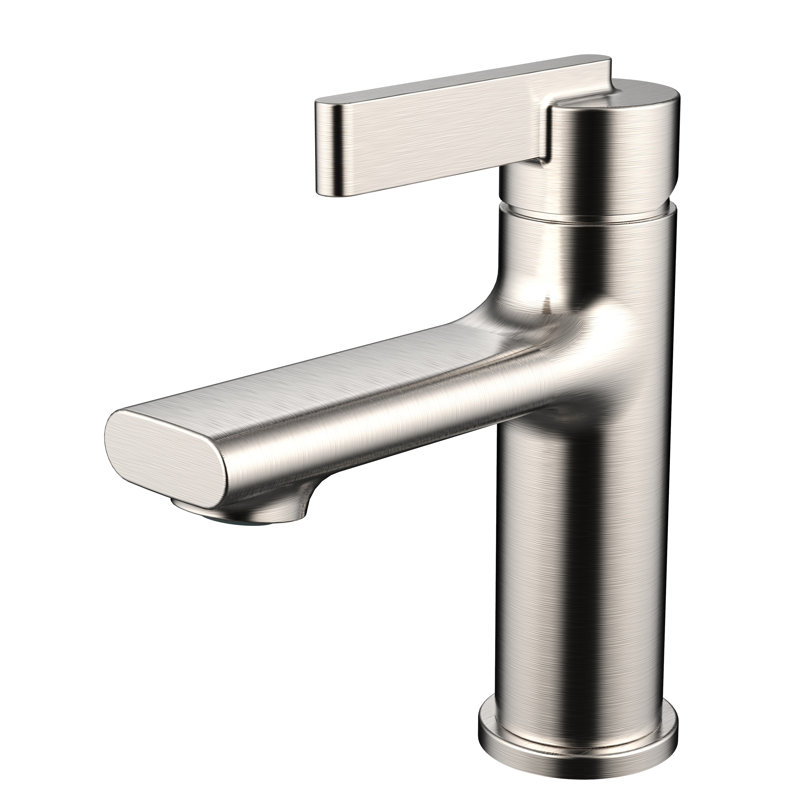 Single-Hole Single-handle Bathroom Faucet with Drain Assembly, Brushed Nickel