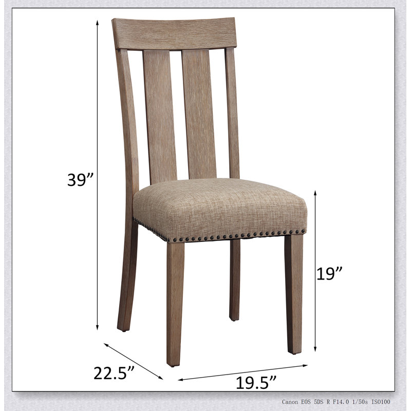 Ensemble de 2 chaises d'appoint à dossier ouvert beige et érable