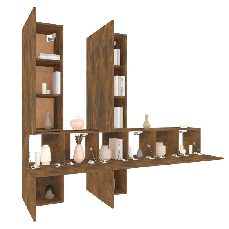 Levenson Unfinished Floating Entertainment Centre for TVs up to 24", Smoked Oak