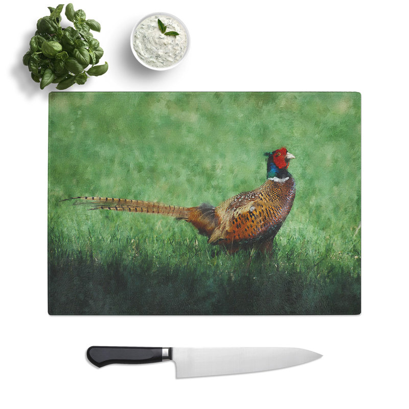 Pheasant Bird Vol.2 Painting Chopping Board, 0.4cm H x 28.5cm W x 39cm L