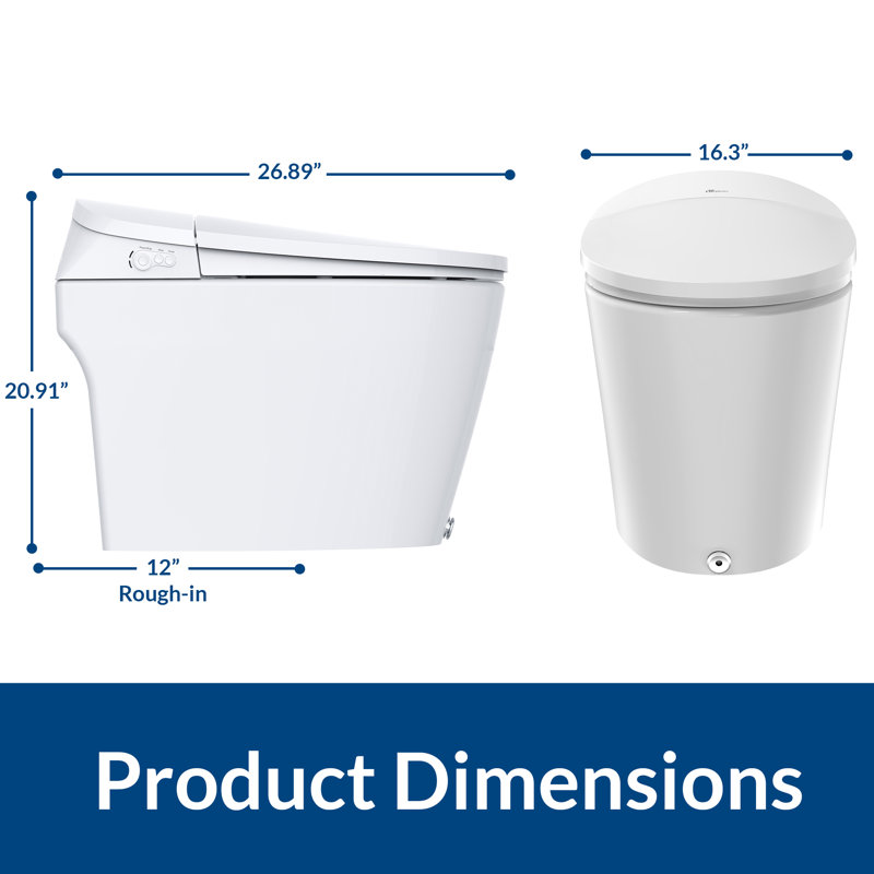 Discovery DLX Smart Bidet Toilet, Tankless, Auto Open and Close with Kick Flush, Self Cleaning