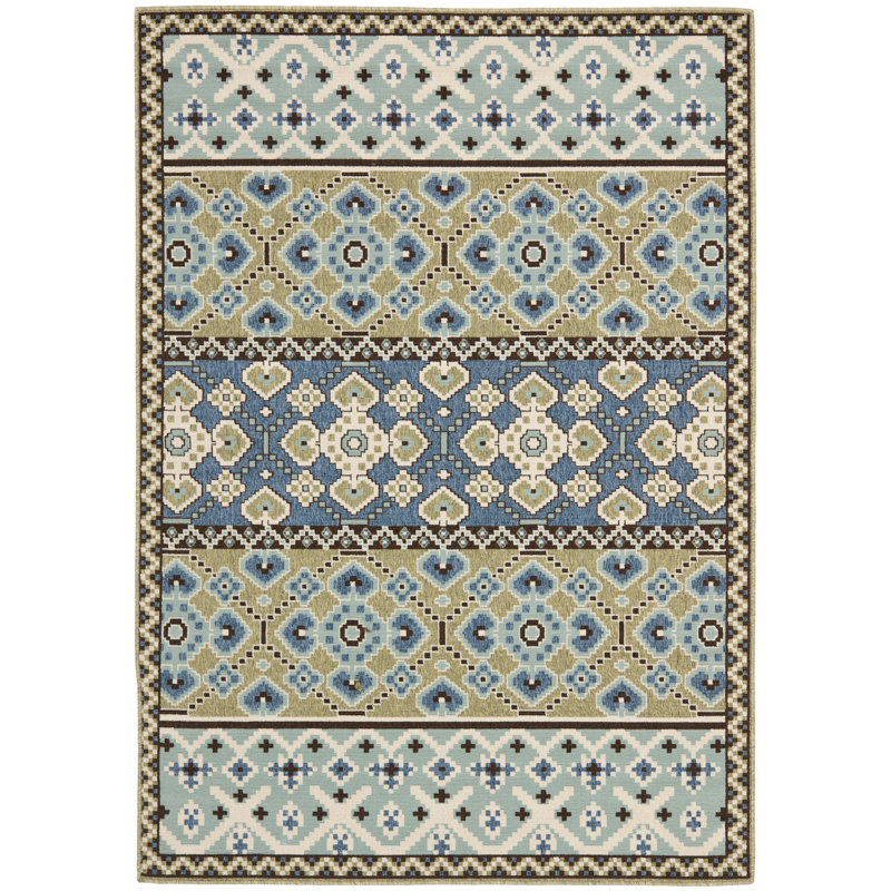 Tapis intérieur / extérieur Embyr Performance Ikat, Rectangle 2 pi x 3 pi 7 po