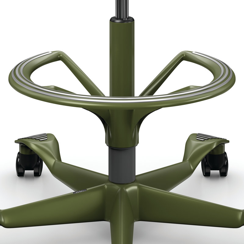  HÅG Capisco Sit-to-Stand Chair with Footring, Vinyl, Gray Ash, Moss Green