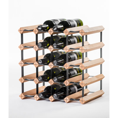 Hilal Classic Solid Wood Floor Wine Bottle Rack in Natural