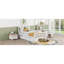 Lit plateforme simple avec garde-corps et rangement - Tiroirs de protection en bois blanc Charisma-132969794-132969795