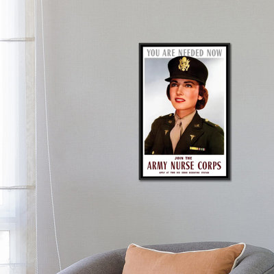 Publicité rétro sur toile «Affiche de la Seconde Guerre mondiale d'un agent féminin souriant de l'US Army Médical»