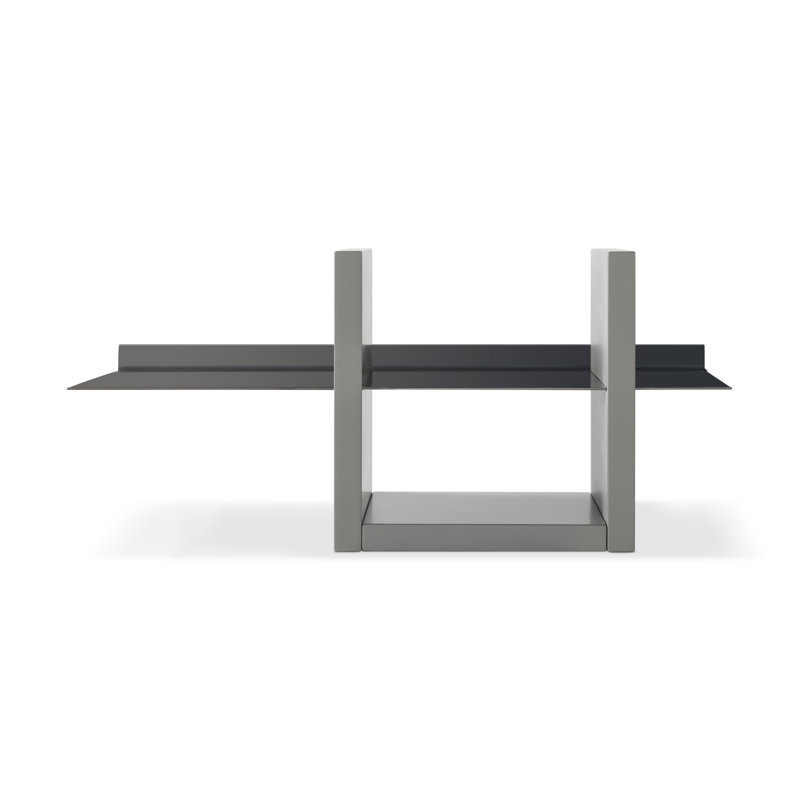 Lorie Floating Shelf, Grey/Dark Chrome