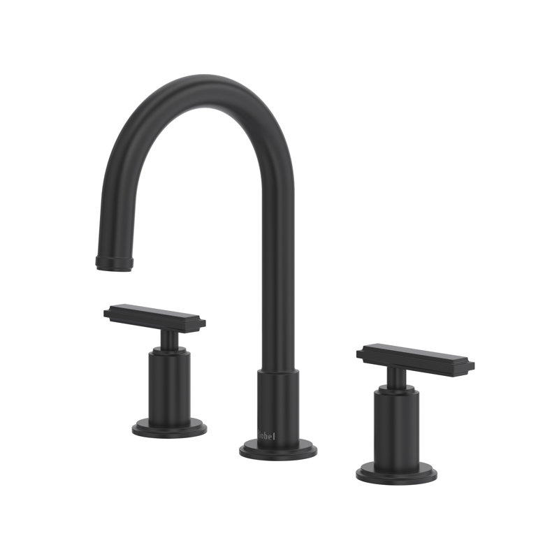 Manifesto Widespread Lavatory Faucet With C-Spout, Black