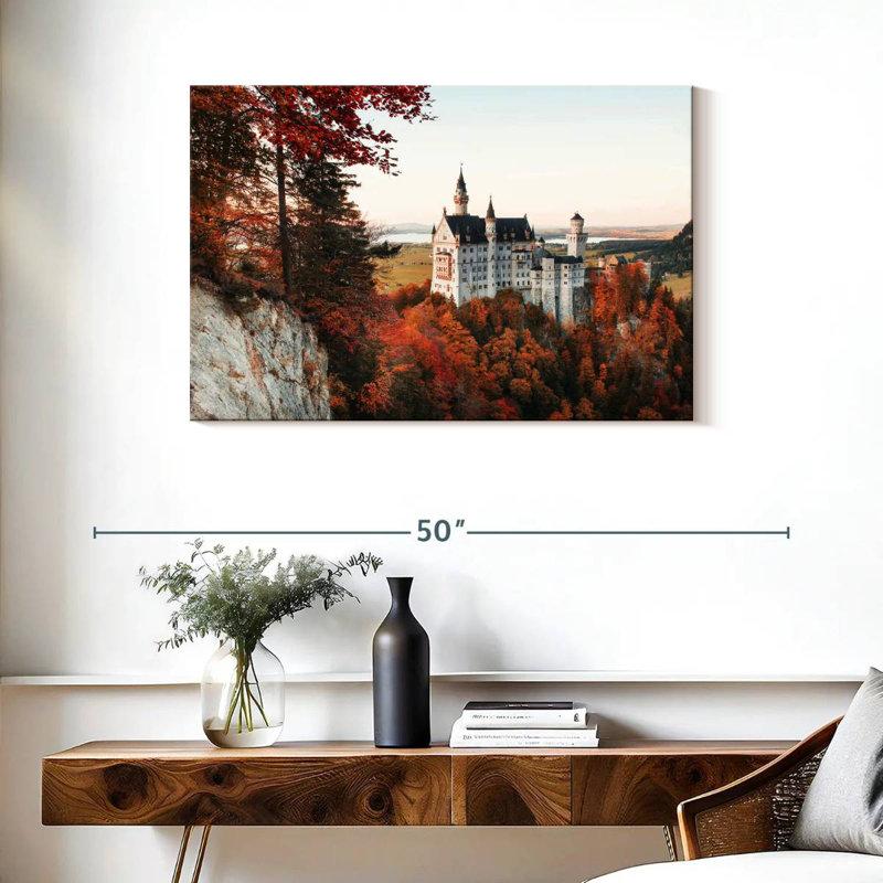 Lilie en automne au château de Neuschwanstein, H 24 po x l 36 po