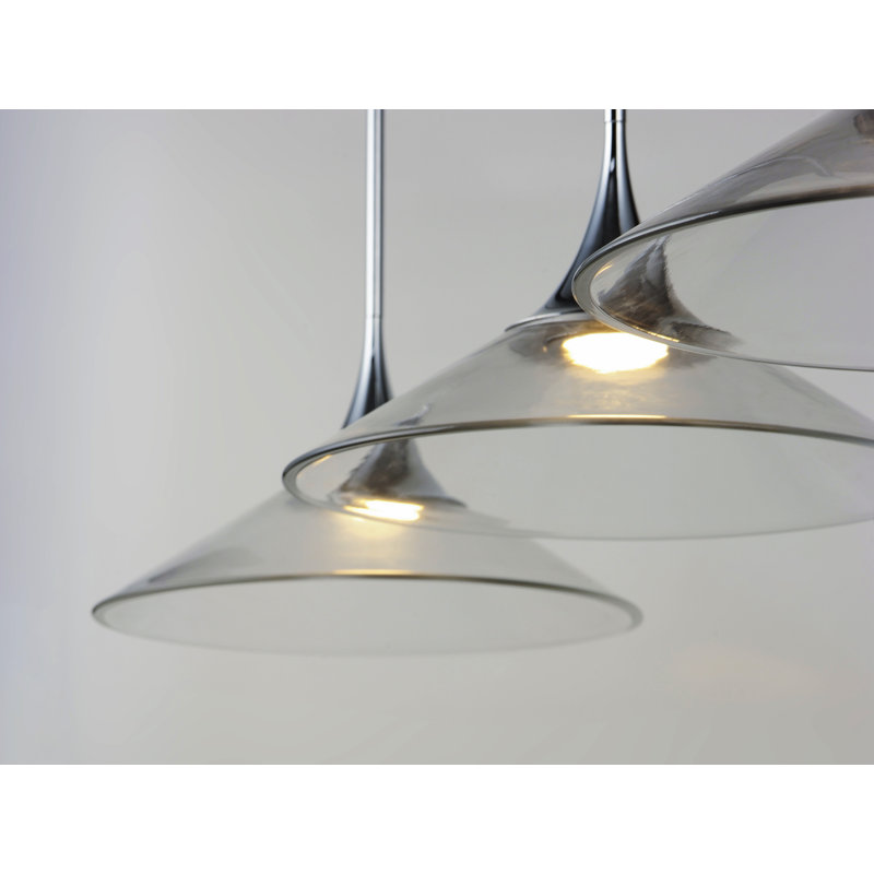 Luminaire suspendu conique à 5 lumières DEL Hira avec détails en cristal Hira