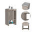 Armoire de meuble-lavabo autoportante à 1 tablette Westbury - gris clair-543068326