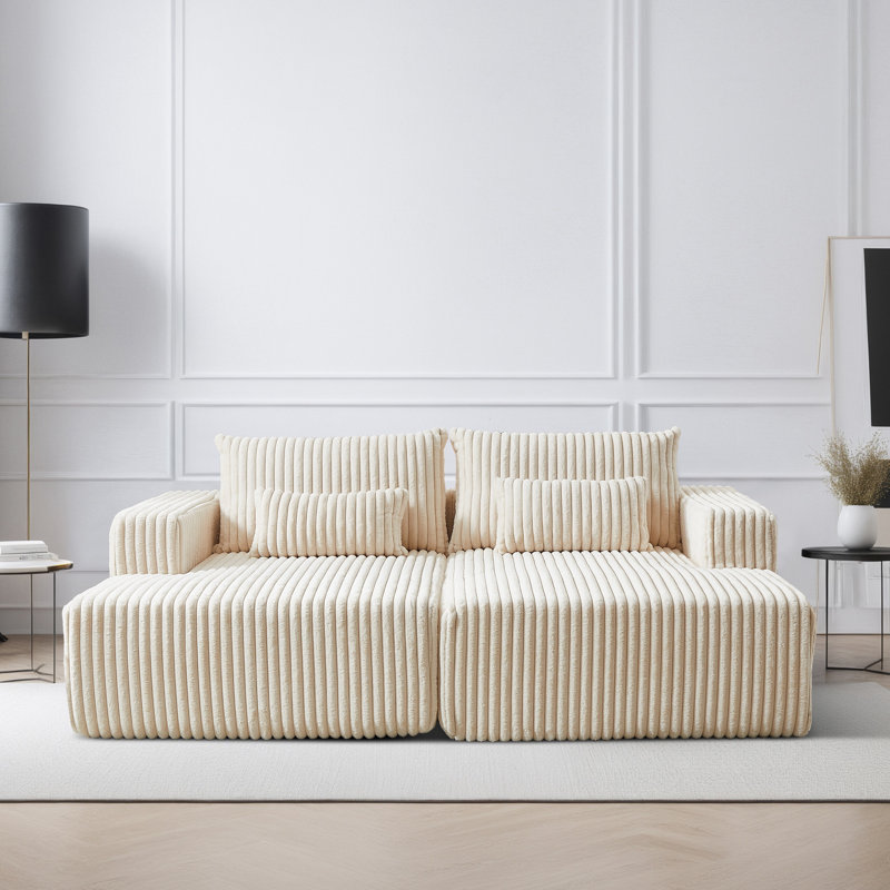 Chaise longue surdimensionnée de 87 po Hokku Designs sans assemblage requis, Beige
