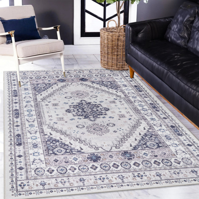 Geometric Cotton and Chenille Flatweave Area Rug, 200 cm round