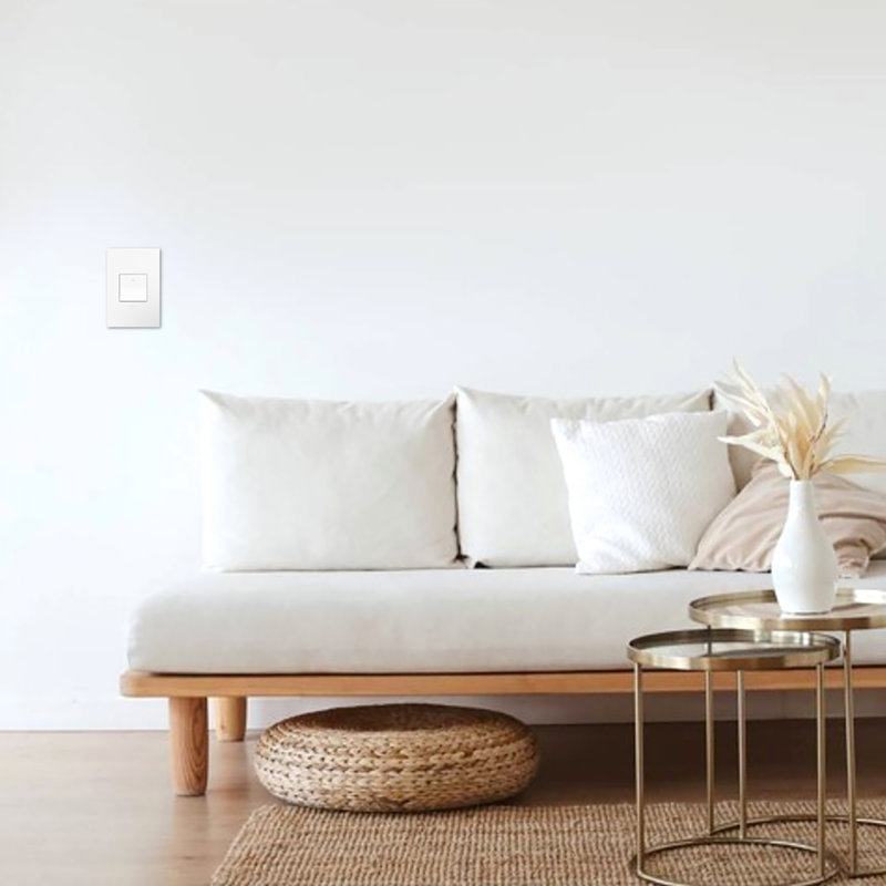 White Thermoplastic Single Pole/3-Way Rocker Light Switch with Wall Plate