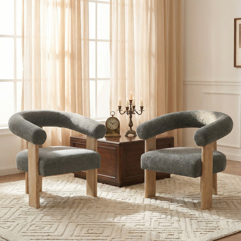Chaise d'appoint Mamanbai, Chenille grise foncée