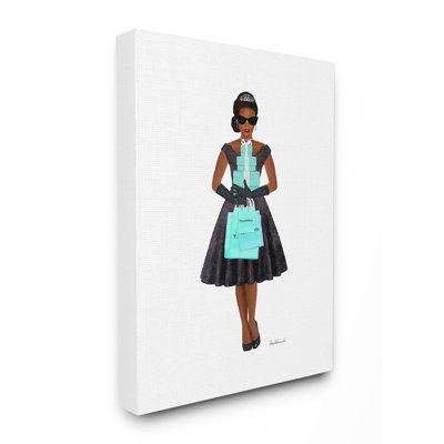 «Femme faisant les courses en bleu glam» par Amanda Greenwood - reproduction d'art