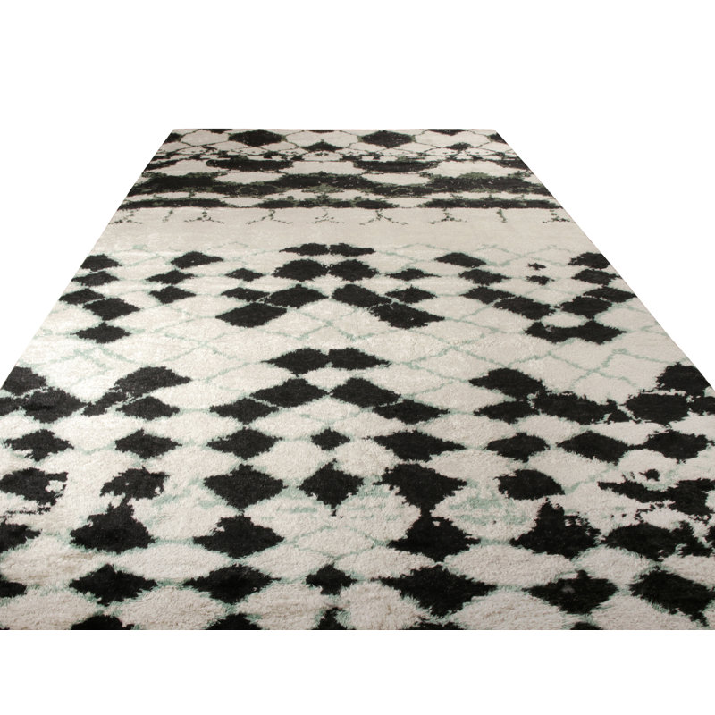 Moroccan Hand Knotted Wool Area Rug, Rectangle 8' x 10'