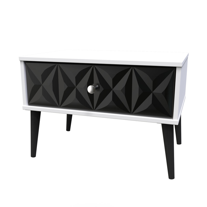 Carnlea 1 Drawer Midi Chest (Ready Assembled), Deep Black/White