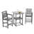 Pennington 3-Pieces 2-person Outdoor Patio Bars Set With Square Table And HDPE Chairs-126517243