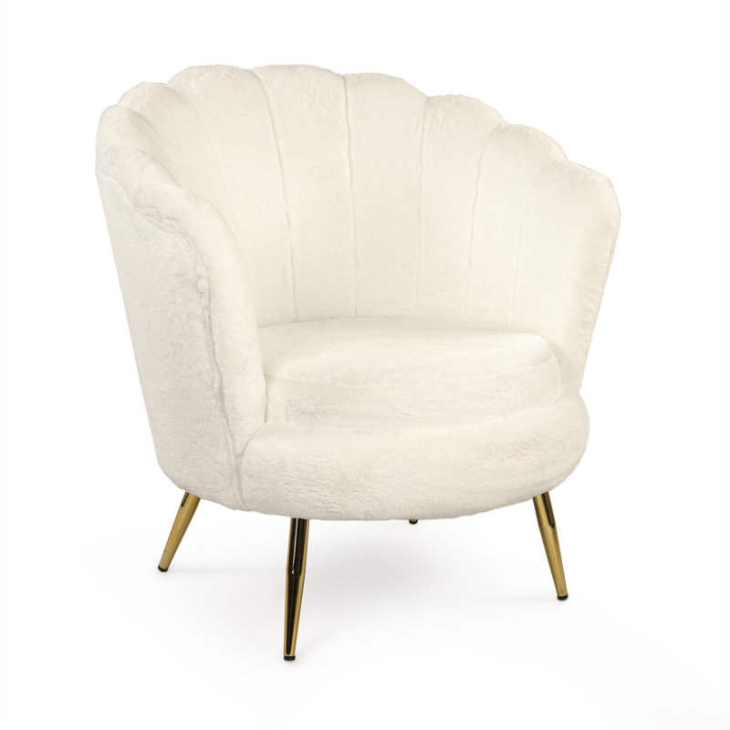 Fauteuil demi-tonneau de 31 po Pedra, Blanc