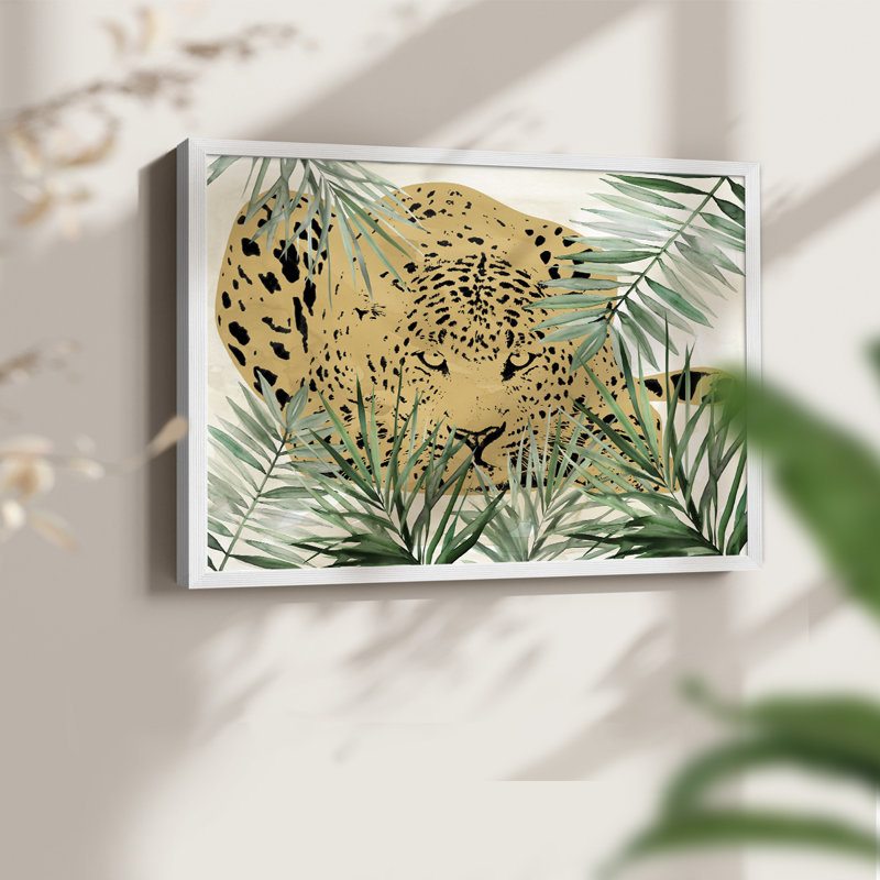 Palm Leopard II - reproduction encadrée - réarmable, H 16 po x l 20 po, Blanc
