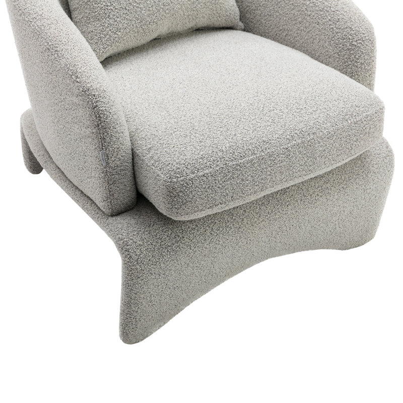 27" Wide Upholstered Accent Chair, Light Gray  100& Polyester