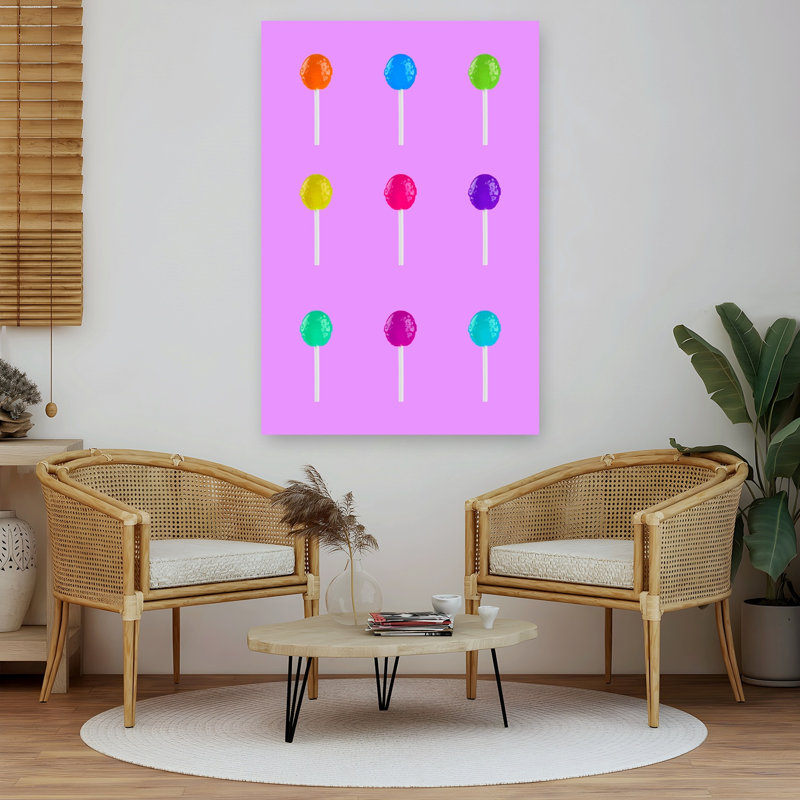 Impression d'art mural géométrique «Lollipops Rainbow Grid», 60" H x 40" W