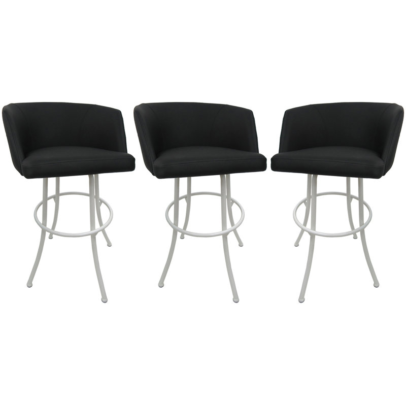 Tabouret pivotant, Blanc, Noir, Tabouret de bar (siège d’une hauteur de 30 po)