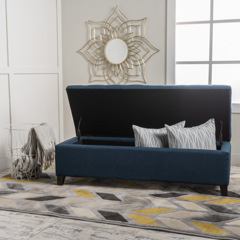 Banc de rangement rembourré avec repose-pieds, parfait pour l'entrée ou le bout du lit, multifonctionnel et peu encombrant 