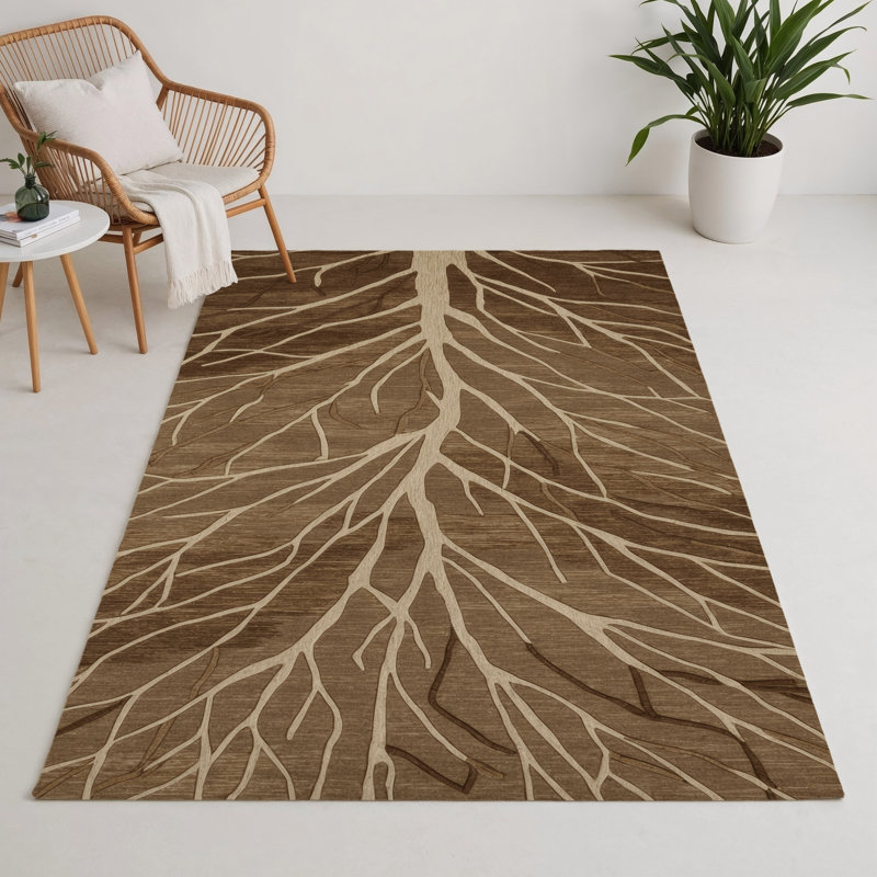 Tapis d'intérieur et d'extérieur brun Nature, Rectangulaire 3 pi x 5 pi