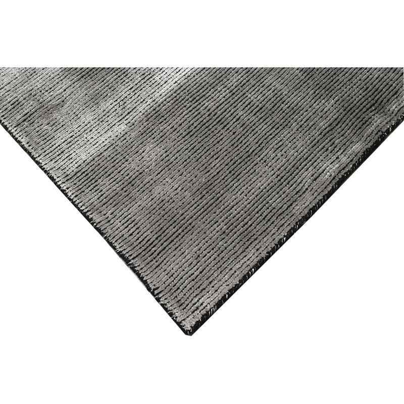 High-Quality Handwoven Black/Gray Area Rug, Rectangle 6' x 9', Black/Gray