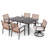 6 - Person Rectangular Outdoor Swivel Dining Set with Cushions