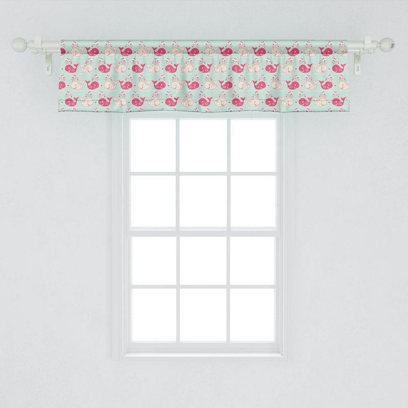 Ensemble de 2 cantonnières Ambesonne Fun 54 "Menthe pêche / rose", L 54 po x L 12 po