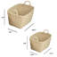 Ensemble de 2 paniers de rangement rectangulaires en résine tressée blanc Swar, grands paniers décoratifs pour tablettes, placard, garde-manger, salle de bain, chambre de bébé et buanderie