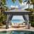 10 Ft. W x 10 Ft. D Soft Top Steel Patio Gazebo with 2-Tier Canopy and Zippered Mesh Netting for Outdoor, Patio, Garden, and Backyard Activities-113390022