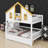 Themed Bunk Bed with Staircase, Roof Overhang, and Hidden Storage
