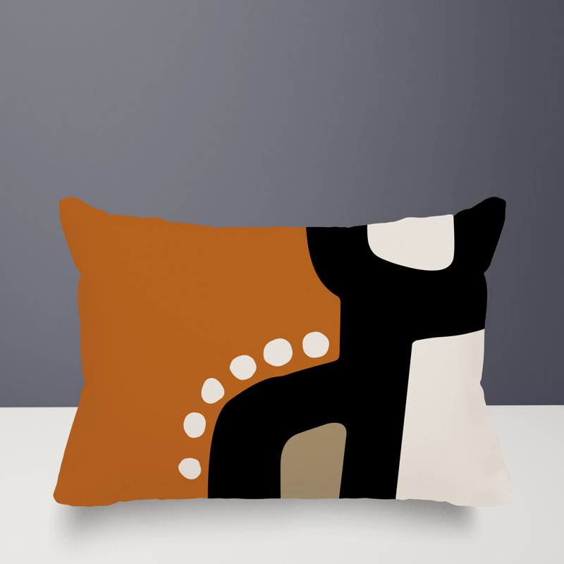Coussin lombaire réversible intérieur / extérieur Sofi Minimalist, H 14 po x l 20 po, Orange brûlé