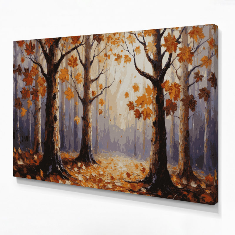 «Thanksgiving Fall Tree paysages», art mural sur toile brune, H 12 po x l 18 po