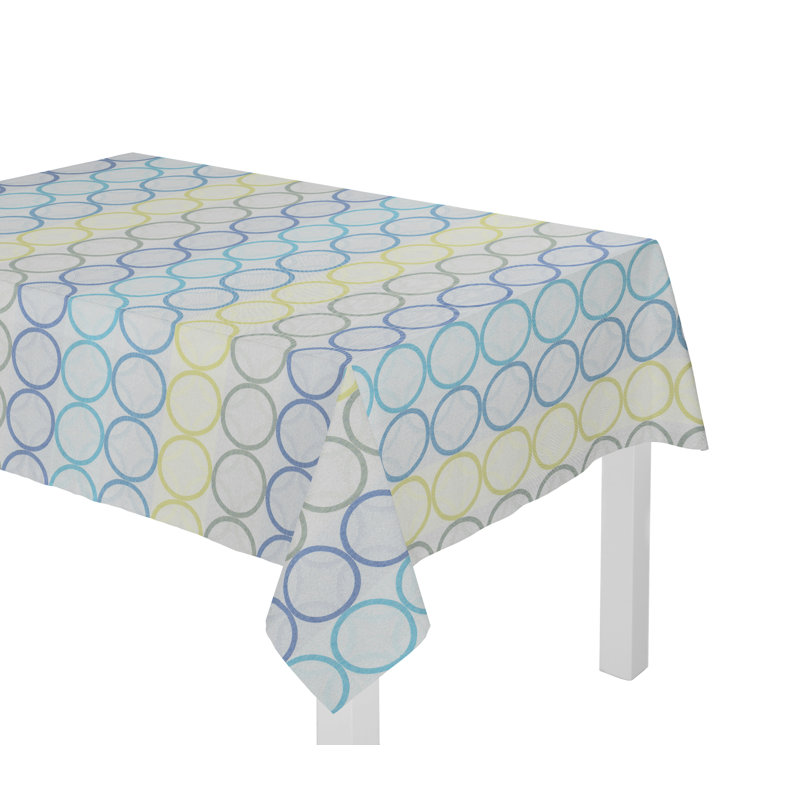 Deguzman Tablecloth, Blue/Light green/Grey, 130cm W x 160cm L
