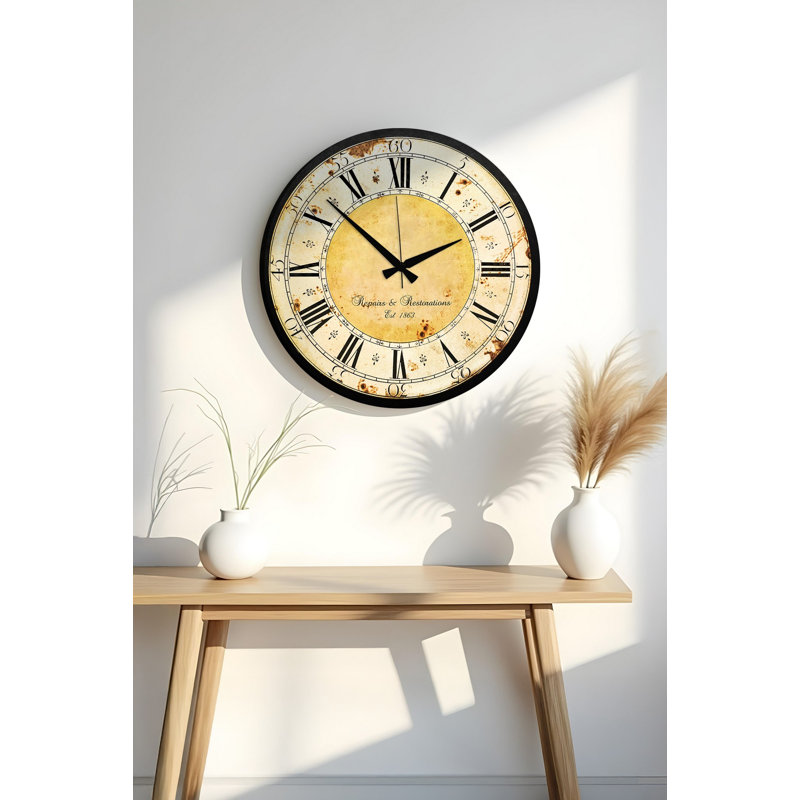 Horloge 19,7 po x 19,7 po Elegant 100% panneau de fibres à densité moyenne, épaisseur: 0,2 pouce | Parfait pour la décoration de la maison ou du bureau, le design élégant ajoute une touche moderne à n'importe quelle pièce