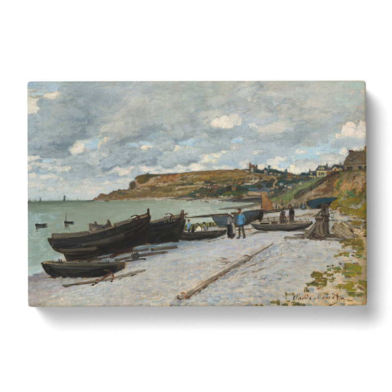Sainte-Adresse Beach by Claude Monet - Wrapped Canvas Painting, 50cm H x 76cm W x 3cm D