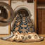 Tapis art déco brun lavable à la machine-292750313