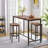 47.2" Rectangular Bar Table And 2 Chairs Set, For Small Space, Sturdy Metal Frame, Rustic Brown